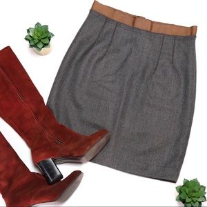 ANN TAYLOR LOFT Grey Wool Blend Pencil Skirt Sz 4P